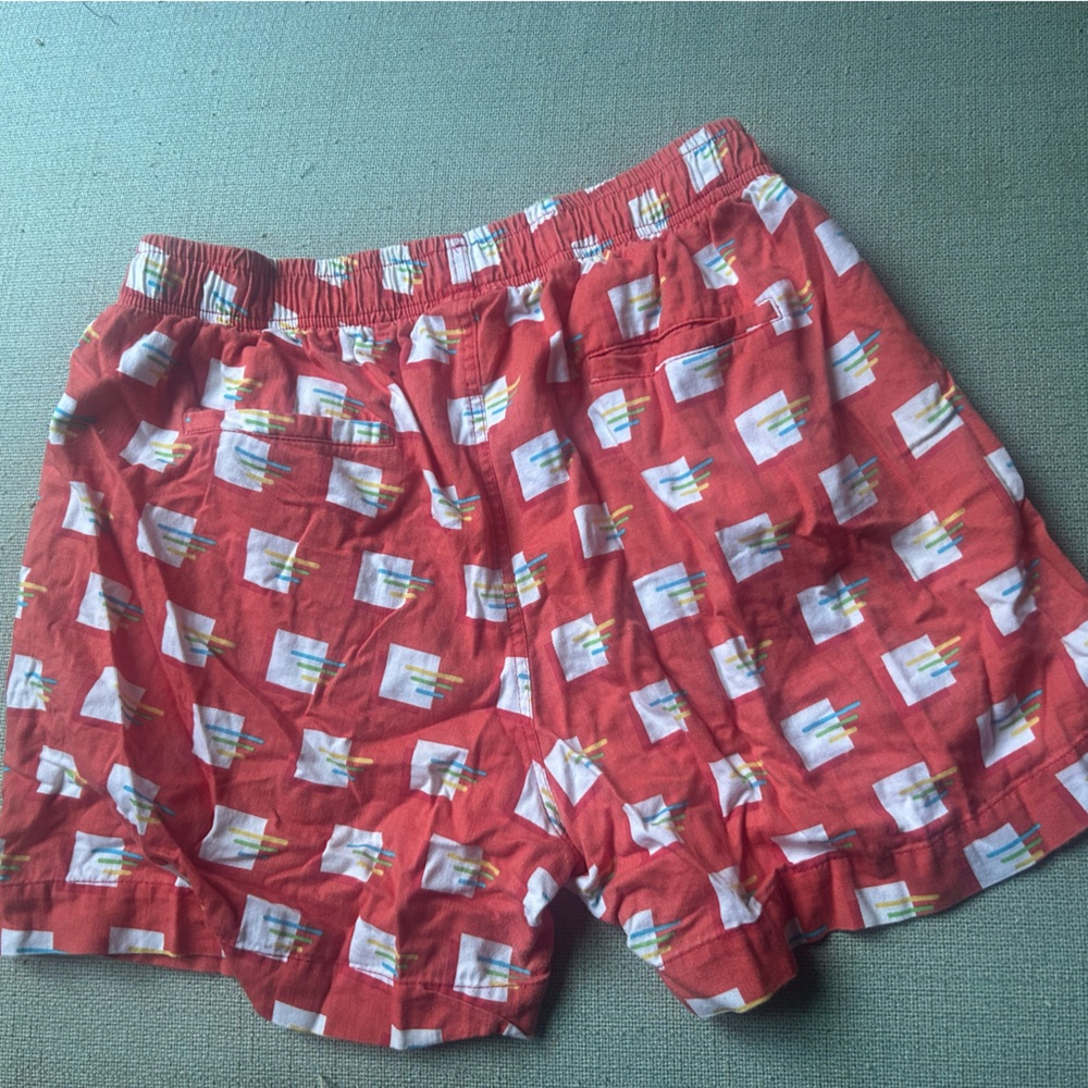 Red Patterned Women's Shorts